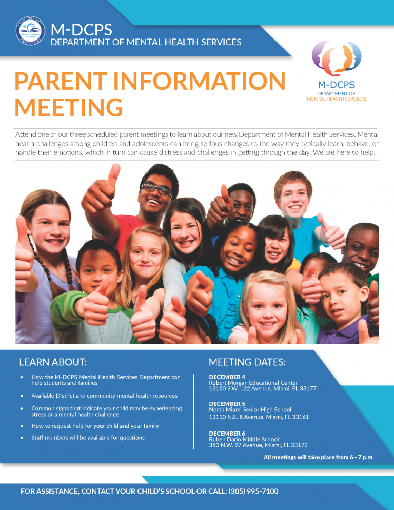 Mental Health Flyer Parent Meeting